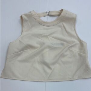 BCBGMaxAzria Cream Cut-Out Crop Tank SPL